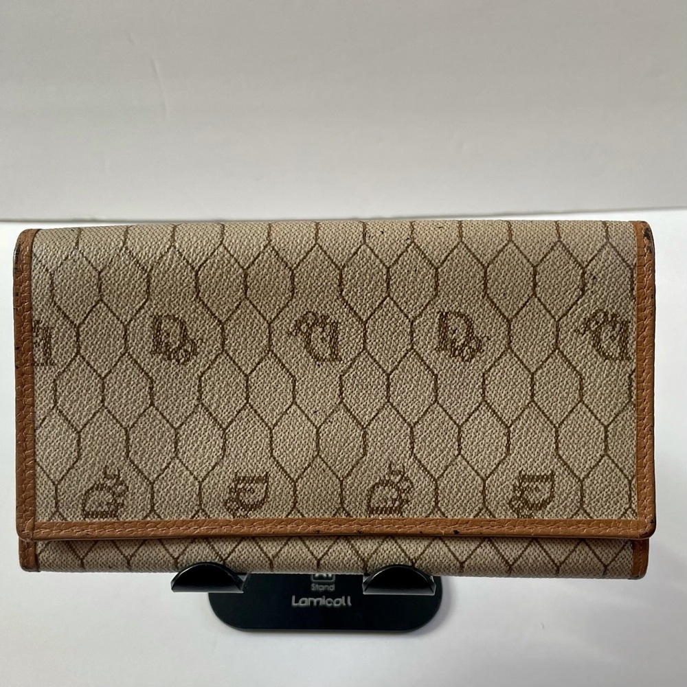 DIOR Vintage Honeycomb Leather Clutch Wallet